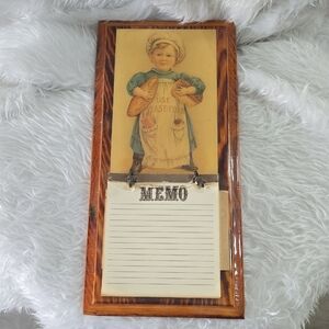 Vintage Style Memo Board with Child‎ Illustration